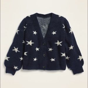 Old Navy Girls Cardigan Navy and White Star sweater Size 8